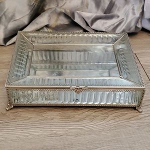 Glass and mirror jewelry box
